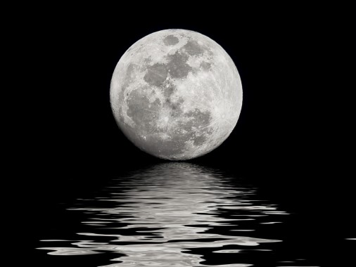 Desktop Full Moon Backgrounds Wallpaper - Sea Moon And Stars ...