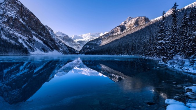 雪山湖 自然高品质高清壁纸 Lake Louise 1366x768 Download Hd Wallpaper Wallpapertip