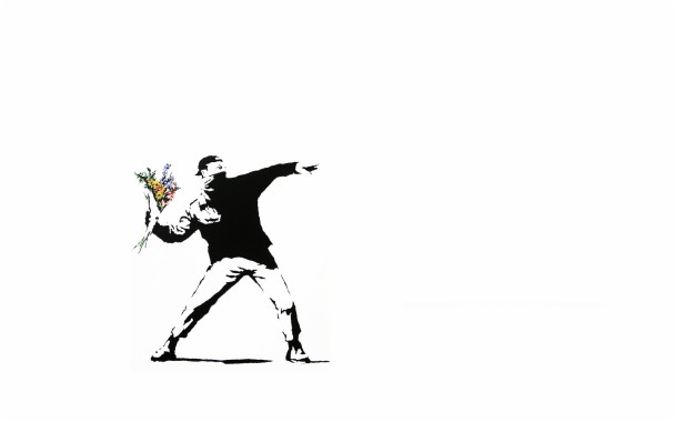 Download Banksy Wallpaper Print Banksy Flower Thrower 19x10 Download Hd Wallpaper Wallpapertip