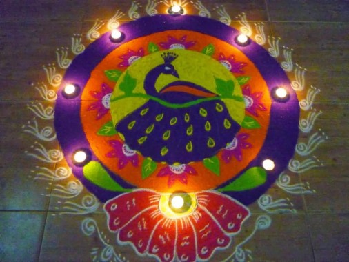 Rangoli De Pavo Real Para Pongal Alpana Disena Fondos De Pantalla 729x573 Wallpapertip