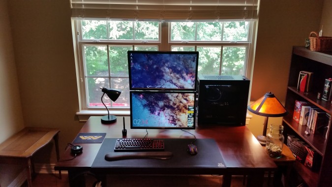 Stacked Dual Monitor Setup - 5312x2988 - Download HD Wallpaper