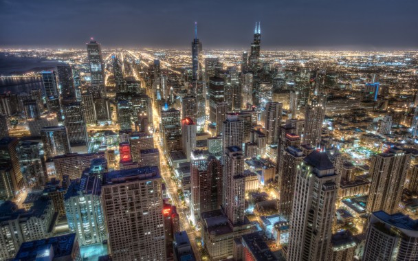 Illinois Chicago Wallpaper Iphone Chicago Skyline At Night X Download HD