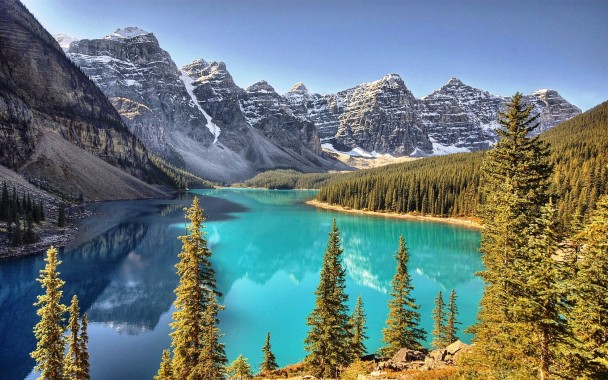 Blue In The Mountains Desktop Hd Wallpaper - Moraine Lake - 1440x900 ...