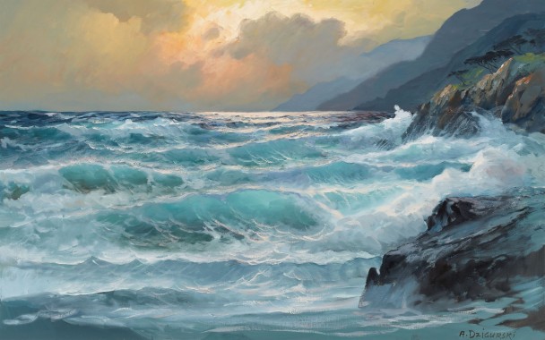 Sea Painting - 2560x1600 - Download HD Wallpaper - WallpaperTip