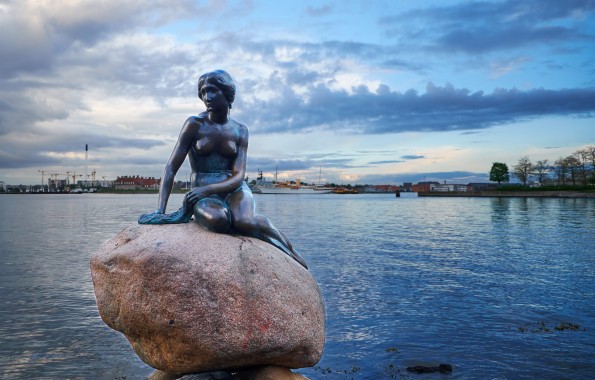 Photo Wallpaper Denmark, Port, Statue, The Little Mermaid, - Little ...