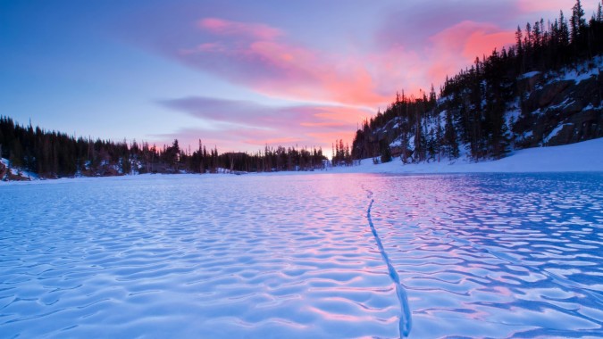 Frozen Lake Sunset Nature Hd - Beautiful Lake - 1920x1080 - Download HD Wallpaper - WallpaperTip