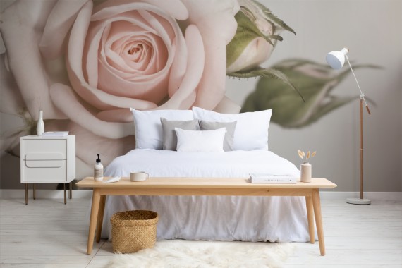 3d Wall Murals & Wallpaper Pink Roses And Hearts 3d - 3d Flower ...