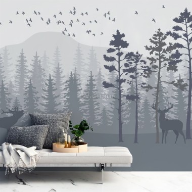 Forest Mural Wallpaper 1024x1024 Download HD Wallpaper WallpaperTip   231 2310342 Forest Mural   