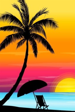 サンセットビーチ 夏っぽいiphone壁紙 Easy Beach Landscape Drawing 640x960 Download Hd Wallpaper Wallpapertip