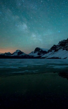 Milky Way Over Bow Lake, Alberta, Canada Wallpaper - Banff National ...