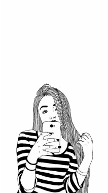 Black And White Girl Drawing - 1082x1920 - Download HD Wallpaper ...