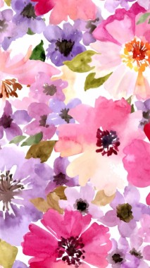 花柄プリントコットン生地 水彩画のiphoneの壁紙 1242x28 Wallpapertip