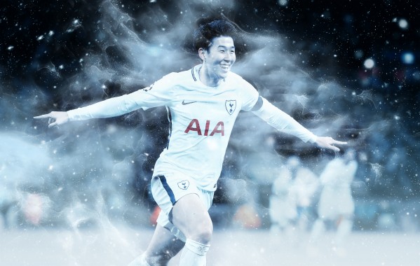 4k, Son Heung Min, White Uniform, Tottenham Hotspur - Son Heung Min ...