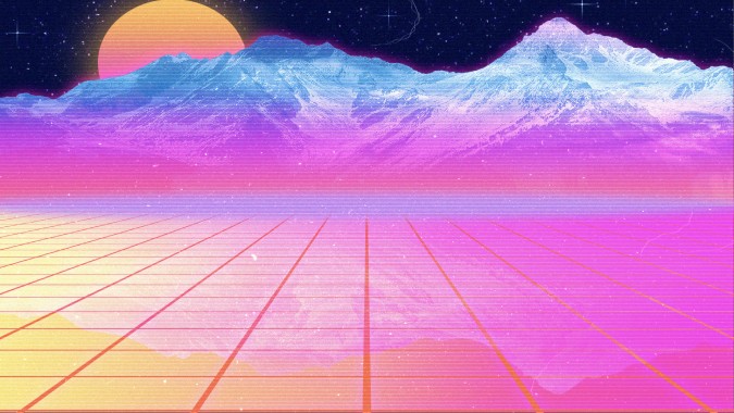 Download Synthwave Vaporwave Retrowave Glitch Triangle With - WallpaperTip