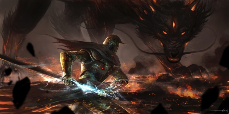 Dragons Knight Wallpaper - Fantasy Dragon Knight - 1024x600 - Download ...