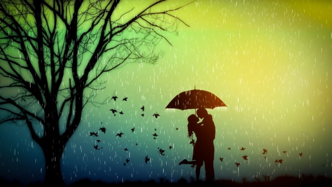 Lovers Romance Tree Rain - Romantic Rain Wallpaper Hd - 1920x1080 ...