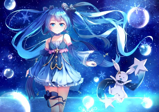 Anime Girl With Blue Hair And Blue Eyes - 2046x1448 - Download HD ...