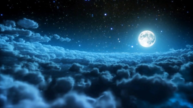 Night Moon With Clouds - 2880x1800 - Download HD Wallpaper - WallpaperTip