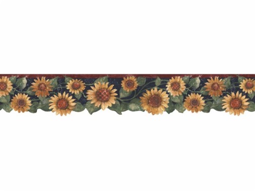 Navy Blue Sunflower Wallpaper Border - Sunflower Wallpaper Border ...