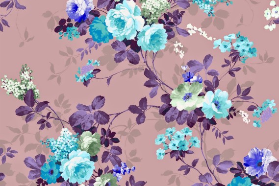 Vintage Floral Desktop Wallpaper - Blue Vintage Flower Background ...