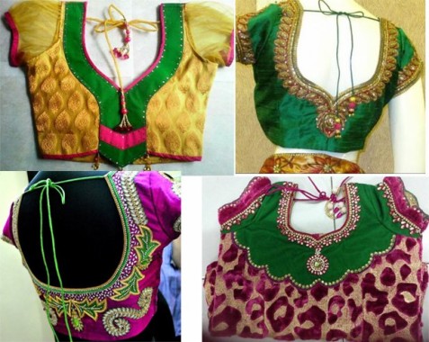 Free Blouse Back Neck Designs With Patch Work - Blouse Patch Work Neck ...