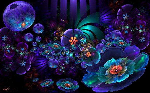 Neon Flowers 1280x800 Download Hd Wallpaper Wallpapertip