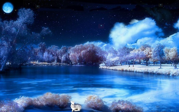 Night Nature Hd Wallpapers For Pc Beautiful Blue Night Sky - 1600x1500 - Download HD Wallpaper - WallpaperTip
