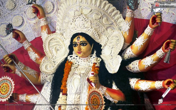 Durga Puja Wallpaper Full Size Hd - Maa Durga Ka Background - 1366x768 ...