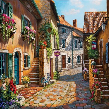 Village Painting Wallpaper - 1000x1000 - Download HD Wallpaper ...